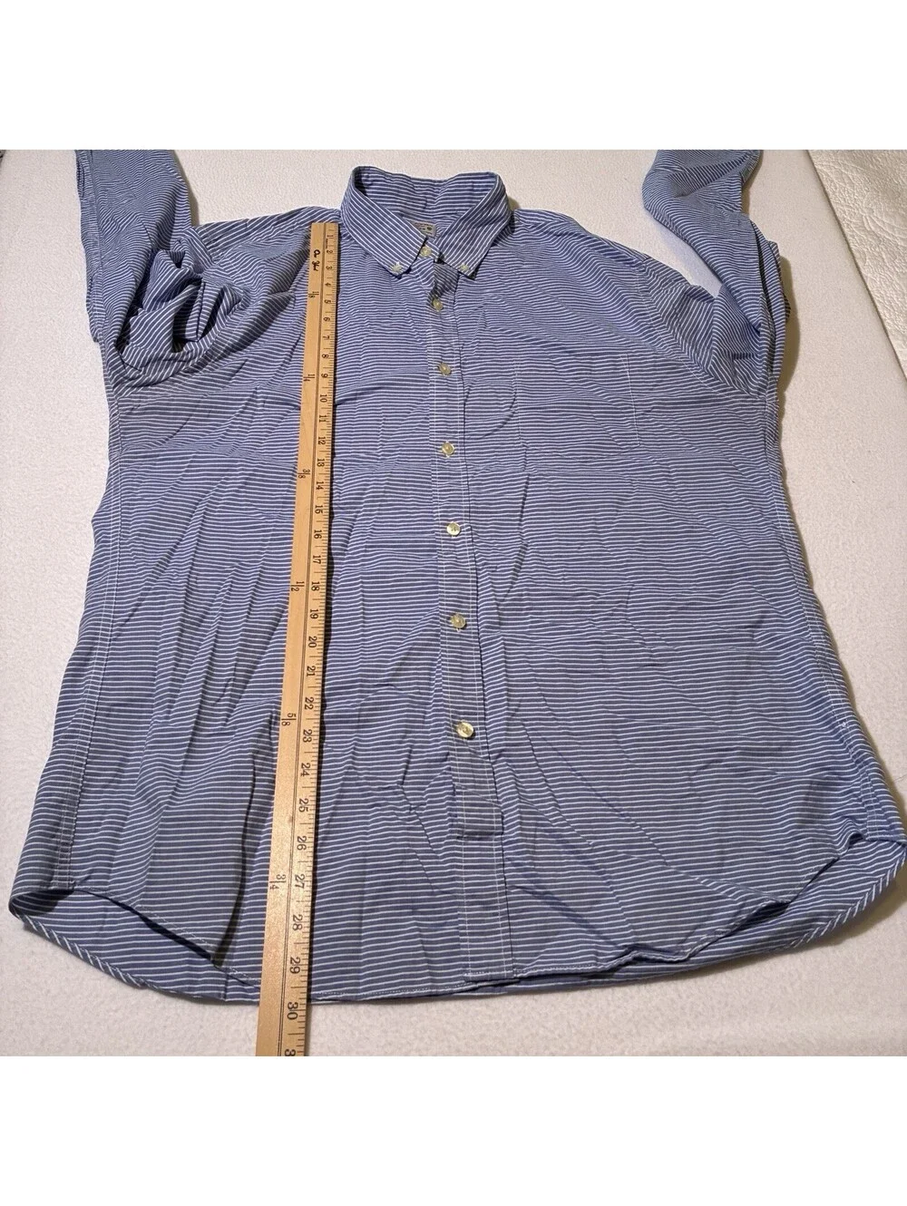 J.Crew Men's Blue White Striped Long Sleeve Woven Cotton Button Down Shirt XL